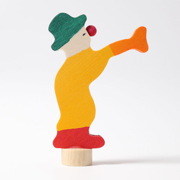 Grimms 03830 Steckfigur Clown mit Trompete, Geburtstagsstecker