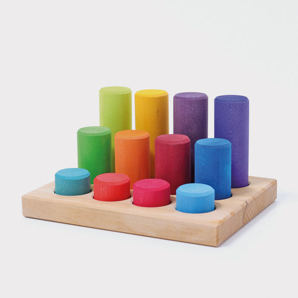 Grimms 10575 Steckspiel Kleine Walzen Regenbogen