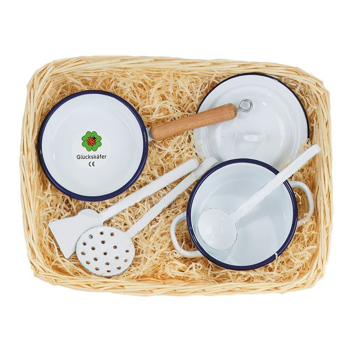 Glückskäfer 530740 Koch-Set Emaille im Korb Glückskäfer  
