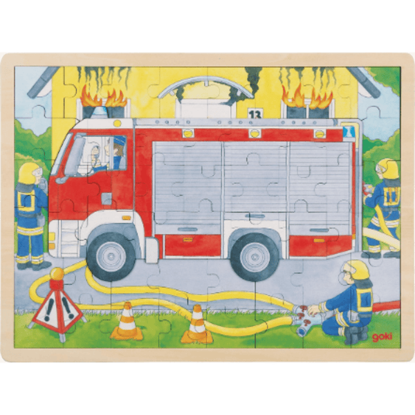 GoKi 57416 Schichtenpuzzle Feuerwehreinsatz, 2 Schichten