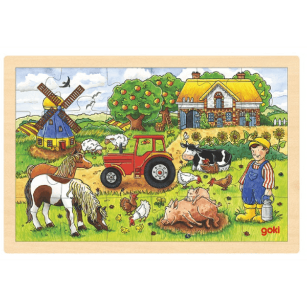 GoKi 57891 Einlegepuzzle Müllers Farm, 30x20