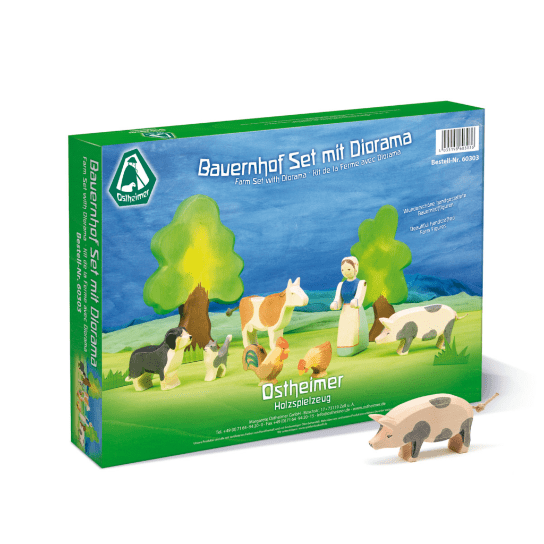 Ostheimer 60303 Bauernhof Set mit Diorama 8-tlg.
