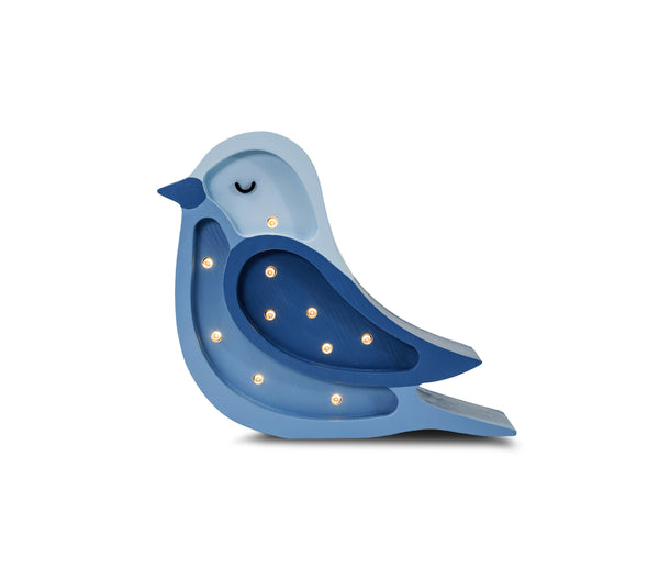 Little Lights LL054-436 Mini Vogel Lampe in Denim-Blau