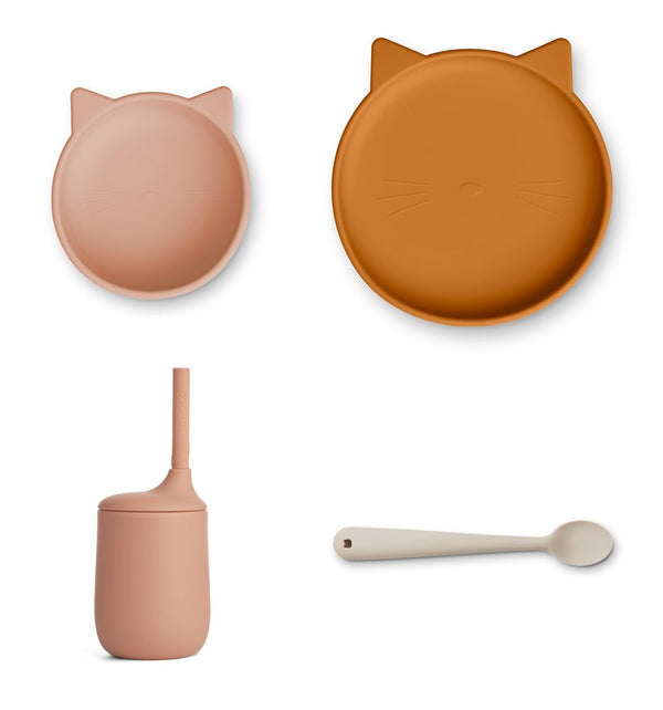 Liewood LW14507-9424 Silikon-Geschirr Set Katze "Cathy set baby"