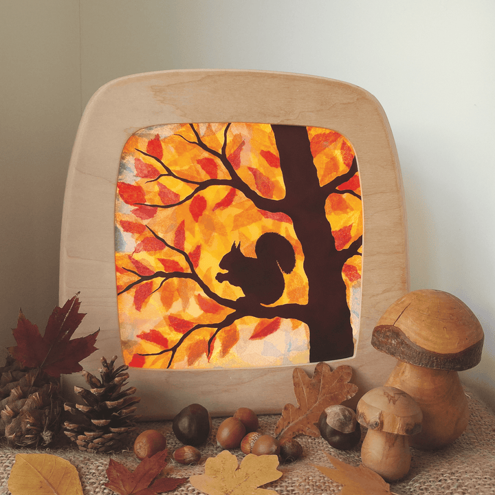 Toverlux DIY Transparent-Set Eichhörnchen "Squirrel" herbstlich dekoriert