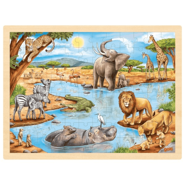 GoKi 57347 Einlegepuzzle Afrikanische Savanne, 40x30