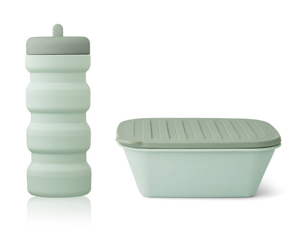 Liewood LW14834-8007 faltbares Lunchbox & Trinkflaschen-Set to go in mint