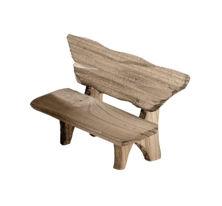 Kahlert-Licht- Bank-mit-Lehne-rustikal-Holzminiatur