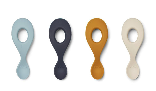 Liewood LW15074-9751 Silikonlöffel Babylöffel 4er-Set blau "Liva silicone spoon"