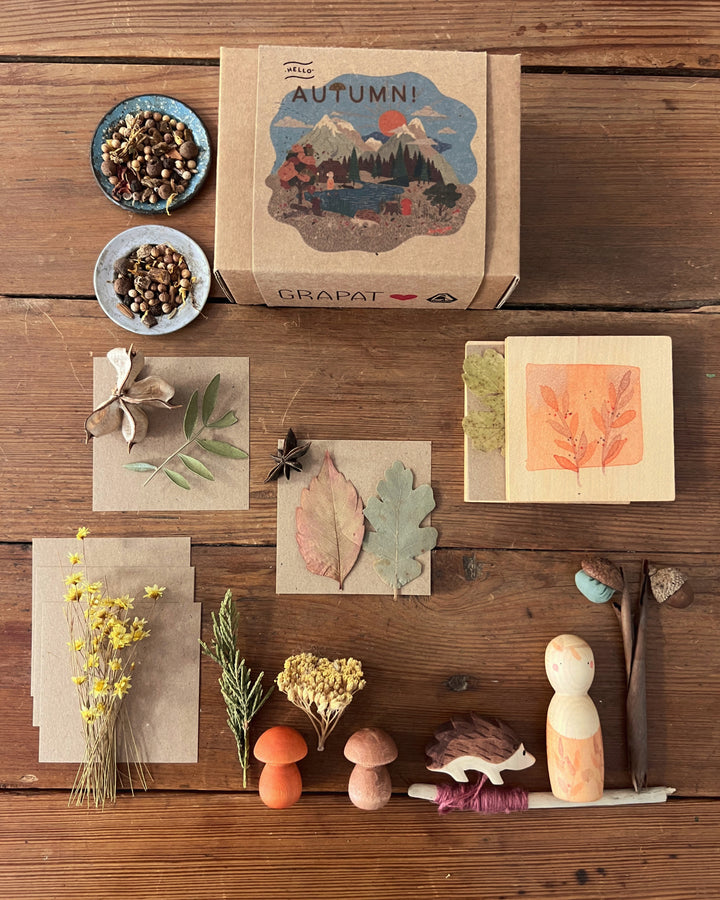 Ostheimer x Grapat 80137 Hello Autumn SET Holzfiguren herbstlich dekoriert