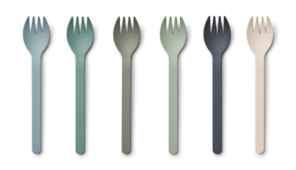 Liewood LW14909-9751 Kindergabeln 6er Set blau "Selena Fork"