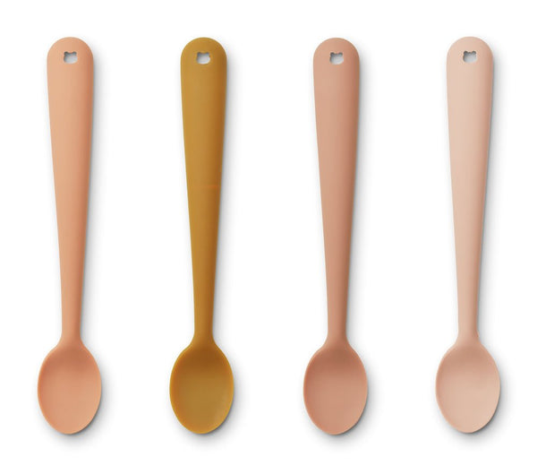 Liewood LW14513-2076 Esslernlöffel, Babylöffel 4er-Pack rose "Siv feeding spoon"