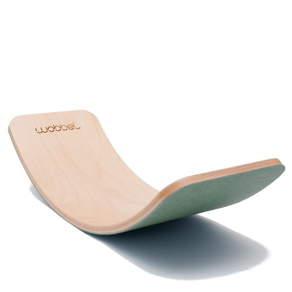 Wobbel Board PRO transparent lackiert mit Filz Grün