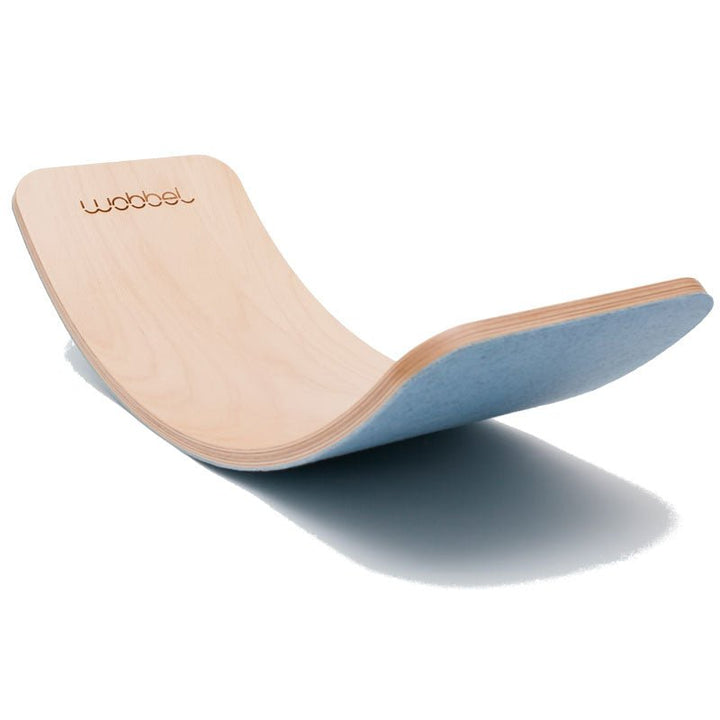 Wobbel Board Starter transparent lackiert mit Filz Blau Wobbel  
